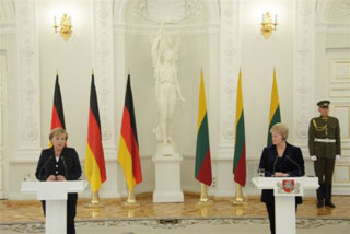 Angela Merkel and Dalia Grybauskaite. Vilnius, 6.09.2010.