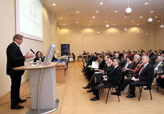 Audronius Azubalis at the European Humanities University. Vilnius, 18.02.2010.