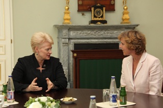 Dalia Grybauskaite and Connie Hedegaard. Vilnius, 31.08.2011. Photo: president.lt