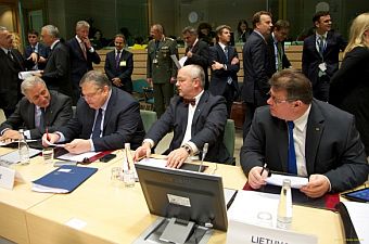 Juozas Olekas at the Minister's meeting in Brussels. Photo: kam.lt