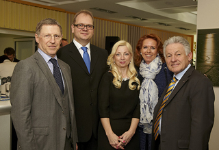 Klaus Schmied, Lauri Bambus, Eesti suursaadik Austrias Eve-Külli Kala, Sabine Schmied and Josef Pühringer. Linz, 5.04.2011. Photo: flickr.com