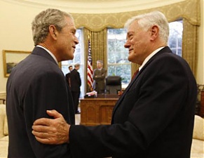 George W. Bush and Valdas Adamkus.